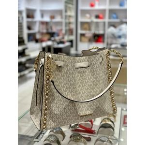 NEW MICHAEL KORS LARGE MINA SHOULDER BAG - VANILLA